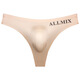 Men's thong men's underwear sexy U convex sports fitness letters thin transparent ice silk low waist without marks 3-piece package (black + green + gray) M (90-110Jin [Jin equals 0.5 kg])