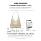 CinvaiKrose light luxury tote bag 2025 new large capacity bag women's bag armpit shoulder bag birthday Chinese Valentine's Day gift, beige gift for girlfriend and wife