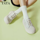 他她（TATA）薄款小白鞋女款2025春季新款透气板鞋女休闲鞋子CT701BM5 白色 39