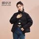 Flying in the Snow Short Down Jacket Women's Fashion Small Casual Versatile Comfortable Stand Collar Thickened Warm Jacket Black L