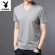Playboy Summer New Herren Kurzarm T-Shirt Modal MODAL FORTEN VON NACKEISE ICE WRACE Dünne Gefahr-Baumwoll-T-Shirt Top 9902 Royal Blue M 170