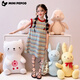 Little Pig Banner Girls Girls Summer Streifen Retro Weste Rock Neues Baby Kinder All-Match T-Shirt Kleid LOSSER BLOEL STRIP ROCK 160 Empfohlene Höhe 150-160 cm