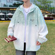 樊浩渐变冰丝防晒服男士夏季薄款户外潮流夹克青少年透气夏天防晒衣服 6623灰色 M 80-100斤