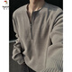 Woodpecker (TUCANO) American half-zip Henry collar T-shirt men's spring and autumn cleanfit long-sleeved inner layering shirt tough guy wear sweatshirt dark gray upgraded model M 95 to 115 Jin Jin equals 0.5 kg can be worn