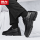 Pull back men's leather shoes 2025 autumn and winter new men's British style business casual formal shoes black 42