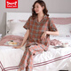 Catman MIIOW new pajamas for women, summer pure cotton short-sleeved trousers, pure cotton middle-aged mothers can wear home clothes suits R:2103 9923 M Suggestion [80-Jin [Jin equals 0.5 kg]]