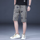 BMUVLSSgtas Brand Herren Ice Seide Casual Shorts Herren Sommer Dünne Sommer Lose gerade High-End-Hose mit mittlerer Ärmeln 1585 Black 28