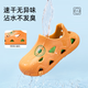 Tyranis summer new children's hole-in-the-wall shoes, boys' sandals, toe-cap anti-kicking baby slippers, girls' hollow quick-drying beach shoes, orange 34-35, suitable for feet 21.5cm long