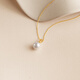 Saturday blessing yellow 18K gold pearl pendant girl birthday gift X0411333 yellow 18K gold without chain
