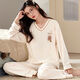 
Lemon fiber pajamas for women in spring and autumn cotton Korean version large size long sleeve two set casual summer autumn and winter home clothes can be worn outside GXT9928 M (recommended 75-95Jin [Jin equals 0.5 kg])