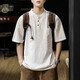 
Short-sleeved POLO shirt men's American classic retro summer bamboo joint cotton loose Henry neck men's T-shirt men's top NB319 white 2XL Recommended 160-180Jin [Jin equals 0.5 kg]