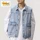 Gold Shield Denim Jacke Herbst Herbst Weste Herrenweste Herren der obersten Frühlings- und Herbsthülsen-Arbeit Jacke DLL-9216 Blue L