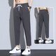 GXG.1978 summer men's trousers slim casual pants men's thin straight long pants youth suit pants business trousers 718 black L