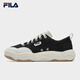 FILA official men's canvas shoes 2025 autumn new hamburger shoes breathable casual shoes sports shoes black/milk white-BG 42.5