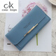 Casa-kupsck2025 Nueva billetera japonesa y coreana Mujer femenina Gran capacidad Posición múltiple Color sólido simple Versión actualizada de cuero de cuero y materia amarilla versátil