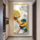 
Praying the Immortal Elk Porcelain Sticker Wall Sticker Self-adhesive Decorative Painting Living Room Background Wall Corridor Wall Mural Sticker Wall Painting Jiuyu Wufu-XG-691 Golden Border Width 40*High 80cm