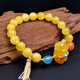 Amber style, one object, one picture, one certificate, beeswax bracelet, natural amber, women's hand beads, full of dense chicken oil, yellow Russian material, flawless bracelet, 10.42g, 8.5mm