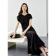 
Vanciman design sense T-shirt suit skirt for women in summer new waist top skirt high-end two-piece set black XL
