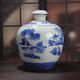 Xindeheng 5 Jin Jin is equal to 0.5 kg, blue and white porcelain, Jingdezhen ceramic wine bottles, wine jars, white wine bottles, empty bottles, wine bottles and jars, antique local pottery, 10 Jin Jin is equal to 0.5 kg, blue and white landscapes + wine cloth tassel sealing film