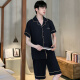 雅鹿睡衣男夏季夏天薄款冰丝短袖青少年可外穿男士2025新款家居服套装 12532【云朵棉绉布款】 M (建议身高165左右，体重90-11