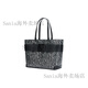 阿玛尼（ARMANI）EMPORIOARMANI阿玛尼时尚潮流满印Logo休闲PU拼合成革托特包Tote 基础装(包+防尘袋)
