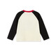 ASK JUNIOR 7A antibacterial children's long-sleeved T-shirt 2026 spring children's raglan sleeve cotton bottoming shirt for girls black and white 120
