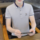 
With pure YISHION summer pure cotton lapel men's short-sleeved polo shirt trendy business casual versatile youth with collared T-shirt bean green QY673 M