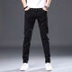 
TTPMER ripped nine-point pants men short white jeans men trendy elastic slim feet 9 points 2025 black and gray 1048 nine-point pants QN [high elasticity 27 size = waist 2 feet