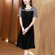 
OLJ light luxury brand dress for women 2025 summer new style design sense fashionable simple fake two-piece temperament skirt apricot color XL 116-125Jin [Jin equals 0.5 kg]