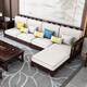Wenting Yayuan Solid Wood Sofa Living Room New Chinese-style corner Guifei fabric combination Light luxury small apartment furniture 9915 1.35m drawer tea table 9901# [Frame] Cotton linen cover