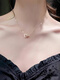 Junpo IDo18K gold diamond necklace rose gold letter pendant light luxury simple versatile clavicle chain Valentine's Day gift as shown in the picture