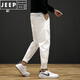 JEEP SPIRIT spring white jeans men's trendy brand loose elastic trousers Korean style trendy men's pants Harun casual pants CAY867 white 34 suitable for 165 Jin [Jin equals 0.5 kg]