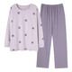 Banana spring and autumn pajamas for women pure cotton students large size loose Korean long-sleeved suits for outdoor summer and winter casual home clothes GXT9923 M (recommended 75-95Jin [Jin equals 0.5 kg])