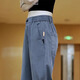 AXDC casual pants for men's trendy outer wear ice silk summer sports men's new casual drooping thin style loose and versatile wide-leg JY-K1105 black XL (120-135Jin [Jin equals 0.5 kg])