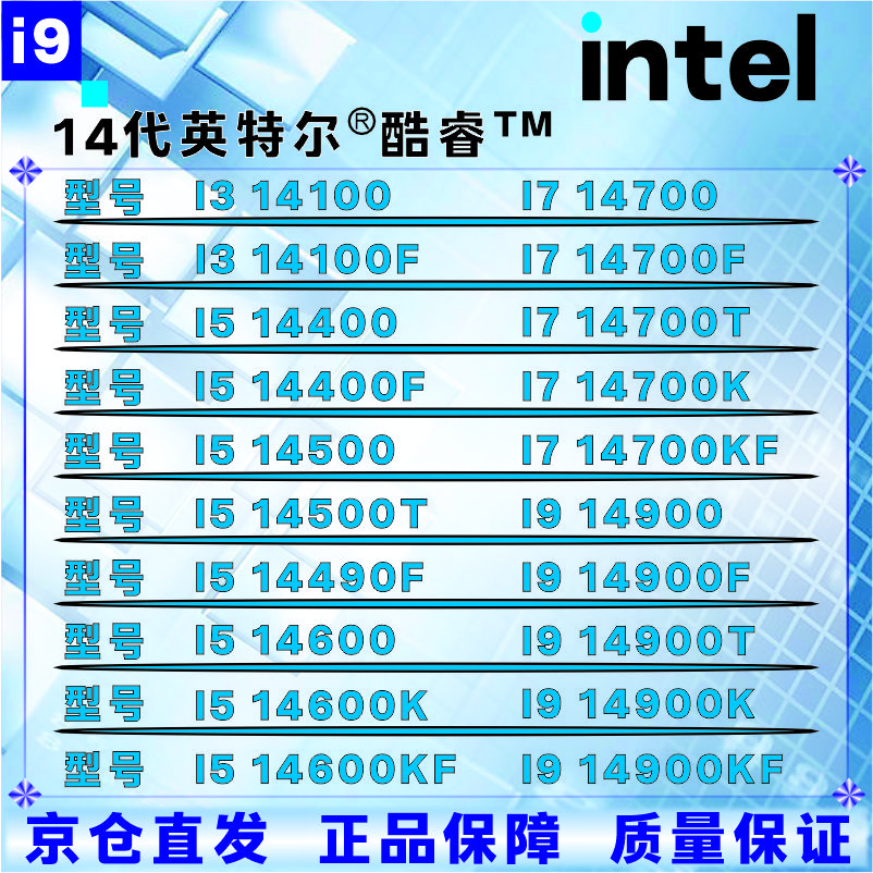 Intel 14th generation CPU processor i3i5i7i914100F14400F14500F14600KF14700KF14900KF brand new boxed new loose chips, store warranty for three years, I9 14900 disassembled loose chips official version