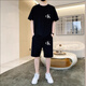 
CALVIN KLEIN JEANSCK short-sleeved suit summer men's pure cotton T-shirt men's casual shorts loose large size five-point sports pants trendy men's clothing 701 suit white M (100-125Jin[Jin equals 0.5 kg])