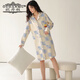 Odanmu camisón de manga larga para mujeres en primavera y otoño nuevo cárdigan de algodón puro lindo pijamas para mujeres en algodón estilo internet estilo de celebridades dulces jg9928 m