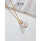 Chinese Valentine's Day gift for girlfriend, an artistic young woman, 18K gold freshwater pearl pendant, single white round natural 18K gold 10-11mm
