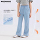 
moonkids girls' Tiansi soft denim bell-bottom pants 2025 summer new children's micro-flare pants summer thin little girl fashionable two-pair [13117 blue + 15108 blue] 160 cm