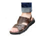 Taiwan Red Dragonfly Sandals Men's 2025 new genuine leather thick-soled beach summer wear dad's non-slip wear-resistant dual-purpose sandals 9928 brown 38