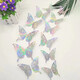 Star rudder 3D colorful hollow butterfly decorative wall stickers laser silver butterflies 2 sets/24 pieces assembled with glue dispensing