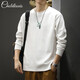 Pang Donglai DL long-sleeved T-shirt men's 2024 new autumn American fashion brand heavy round neck youth clothes men's spring and autumn dark gray pure cotton long-sleeved - 673 XL Recommended 140-170Jin [Jin equals 0.5 kg]