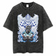 
Jiuvia Harajuku Street Washing Old Retro Japanese Naruto Naruto Anime Cotton T-shirt Men's Summer Short Sleeve B1365 Washing Black S