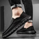 Zapatos de tela de verano huilirui zapatos para hombres transpirables zapatos perezosos zapatos casuales versátiles para hombres s9901 negro 41