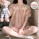 Bei Yifu Pajamas с грудной подушкой для женщин для летних шорт, облачный хлопковый интернет-знаменитость тонкая милая сладкая мультипликационная одежда набор домашней одежды ZZ9902-2# Little Red Flower m