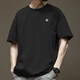 Pang Donglai DL trendy American short-sleeved T-shirt men's summer pure cotton round neck versatile casual 2024 new fashion brand loose Hong Kong style T-shirt white-1365 short-sleeved-pure cotton S [Suggested 80-110Jin [Jin equals 0.5 kg]]