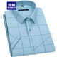 ROMON (ROMON) all-cotton plaid men's short-sleeved shirt pure cotton summer business casual middle-aged fashion loose dad outfit new 3W9201-9 38