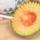Rice-harvesting fruit fork, stainless steel watermelon fruit cutter, ice cream ball scoop, multi-functional fruit scoop scoop, carved ball scoop - green