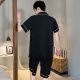 雅鹿睡衣男夏季夏天薄款冰丝短袖青少年可外穿男士2025新款家居服套装 12532【云朵棉绉布款】 M (建议身高165左右，体重90-11