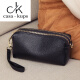 Casa-kups Bolso de embrague Lady Temperament El estilo madre se puede colocar en el teléfono móvil Bolsa de agarre a mano Billet de monedas para mujeres Bolso de cuero suave de moda Negro